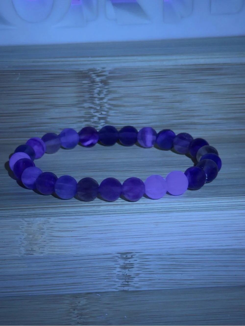 UV Fluorite Beaded Stretch Bracelet